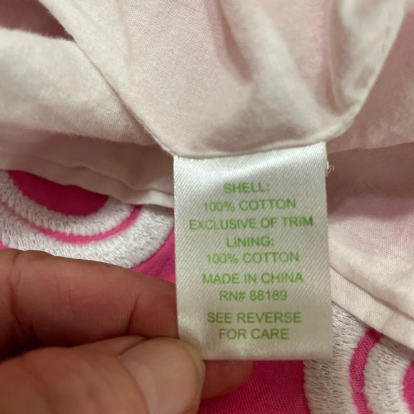 Lilly Pultizer Pink and White Sleeveless Dress. Size: 8 - Picture 9 of 9